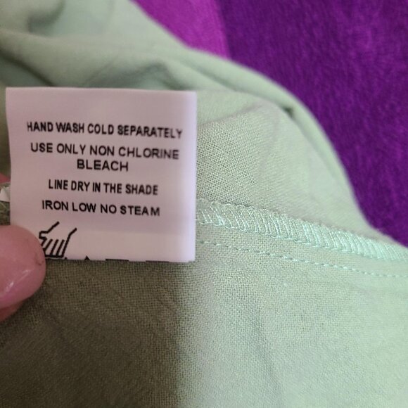 Green and White XL Cotton Swing Top with Daisy Beatles LET IT BE NWOT - Picture 11 of 13